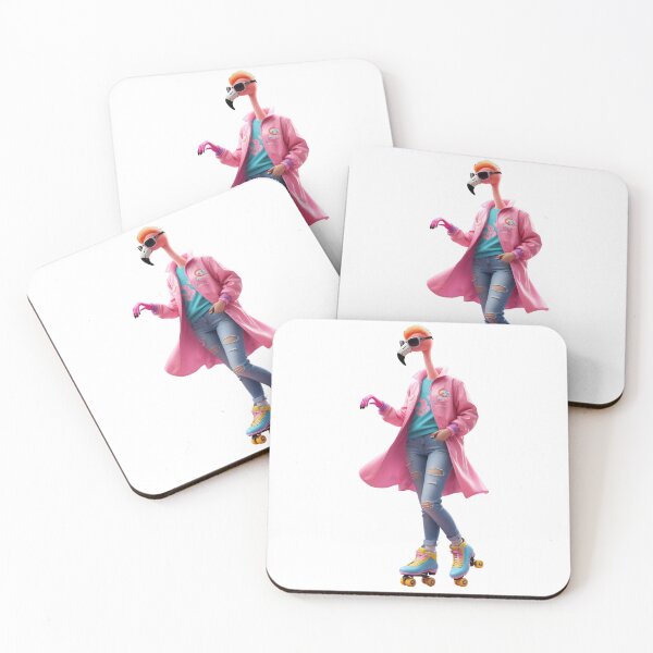 Item preview, A flamingo on roller skates designed and sold by HorizonStores.