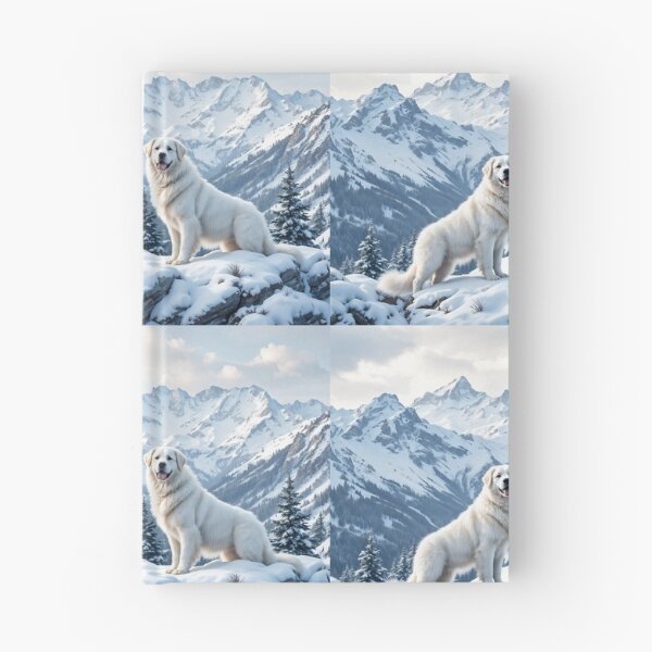 Item preview, A serene 3D pattern background featuring Great Pyrenees as mountain guardians,standing atop a snowy peak with a majestic view,ideal for calming pet-themed designs. designed and sold by AlwaysHome.