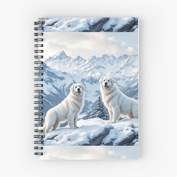 Item preview, A serene 3D pattern background featuring Great Pyrenees as mountain guardians,standing atop a snowy peak with a majestic view,ideal for calming pet-themed designs. designed and sold by AlwaysHome.