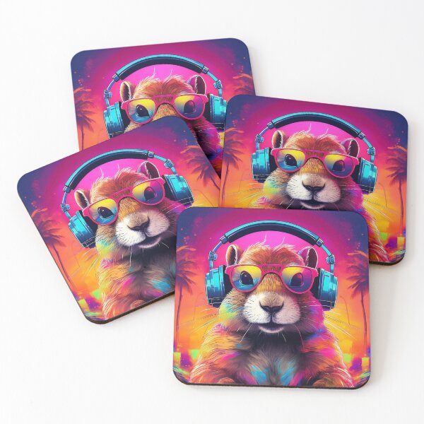 Item preview, gopher in Headphones and Shades Synthwave  designed and sold by Boxing Kangaroo Retail Company.