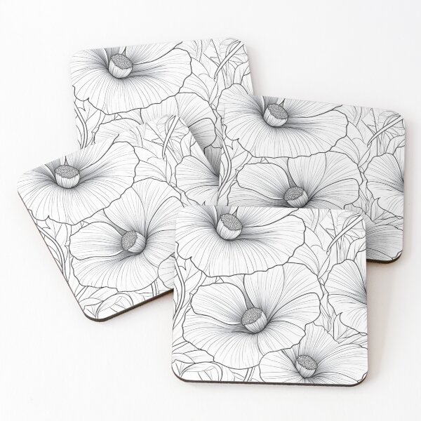 Item preview, Black and White Poppy Flowers designed and sold by PaperieJennifer.