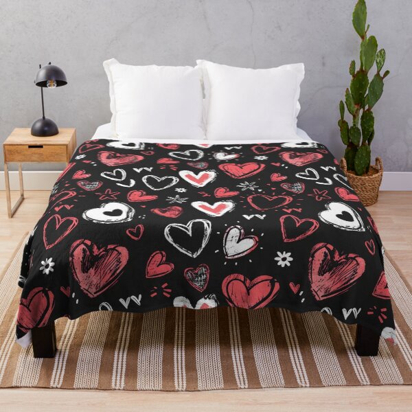 Item preview, Bold Hearts: Red and White on Black designed and sold by CleanDecor.