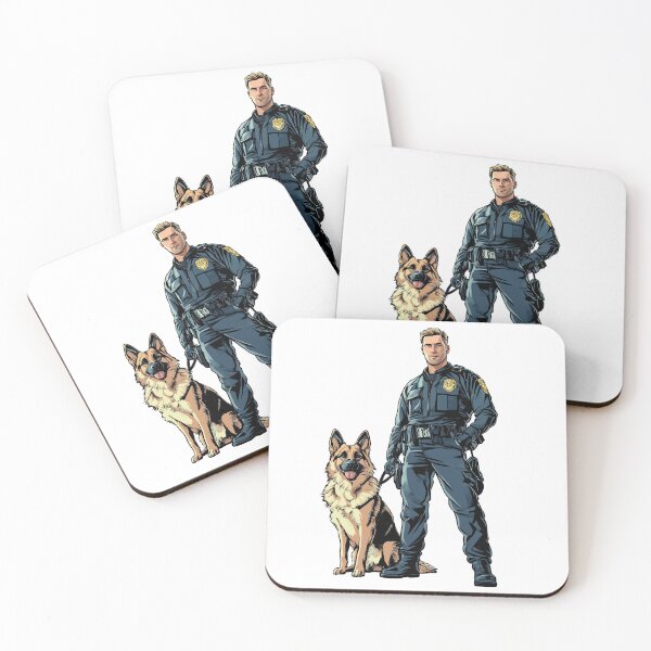 Item preview, policeman with his german shepherd police dog designed and sold by javierparra.