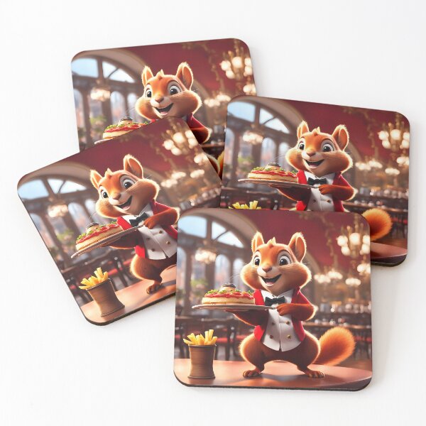 Item preview, Red Squirrel as an exuberant waiter in a Parisian restaurant designed and sold by Colin Bentham.