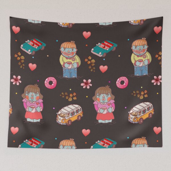 Item preview, Hot chocolate drinkers couple pattern design designed and sold by Franco Moody.