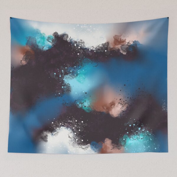 Item preview, Majestic Blue - Blue White Coral Abstract designed and sold by Joey Santiago.