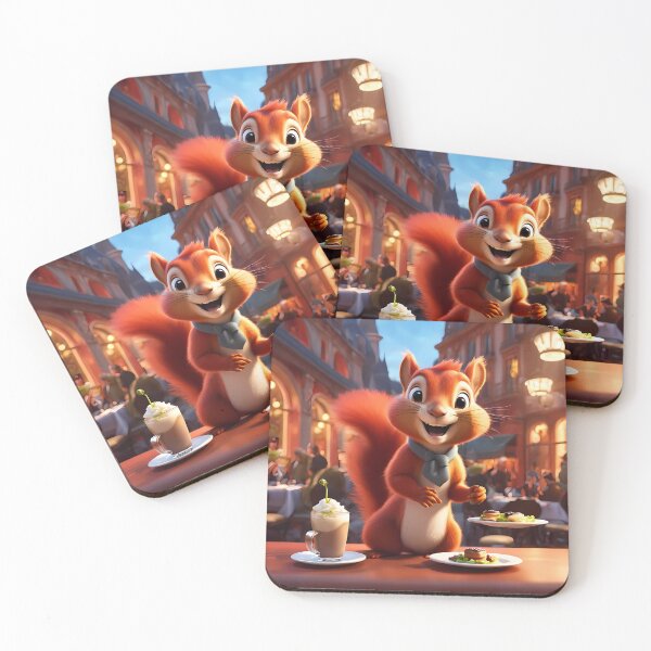 Item preview, Red Squirrel as an exuberant waiter in a Parisian restaurant designed and sold by Colin Bentham.