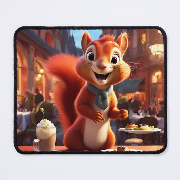 Item preview, Red Squirrel as an exuberant waiter in a Parisian restaurant designed and sold by Colin Bentham.
