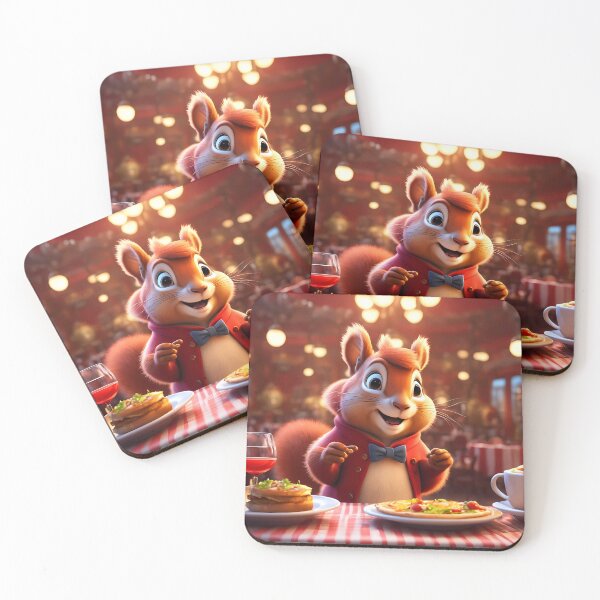 Item preview, Red Squirrel as an exuberant waiter in a Parisian restaurant designed and sold by Colin Bentham.