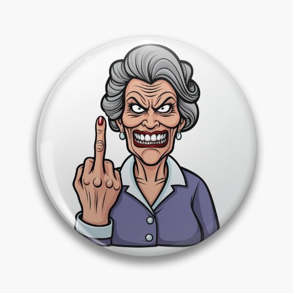 Item preview, Older lady shows middle finger designed and sold by HolaJosephina.