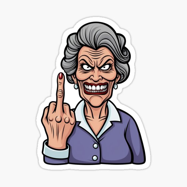 Artikel-Vorschau von Ältere Dame zeigt Mittelfinger, designt und verkauft von HolaJosephina.