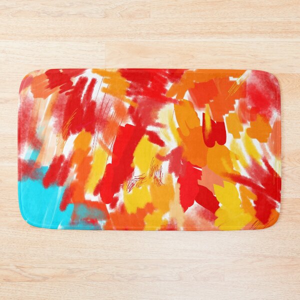 Item preview, Red strokes blue abstract - hand drawn designed and sold by KennyLucky.
