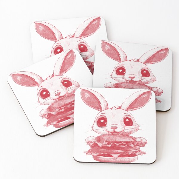 Item preview, Cute Rabbit eating Burger designed and sold by kinpirks.