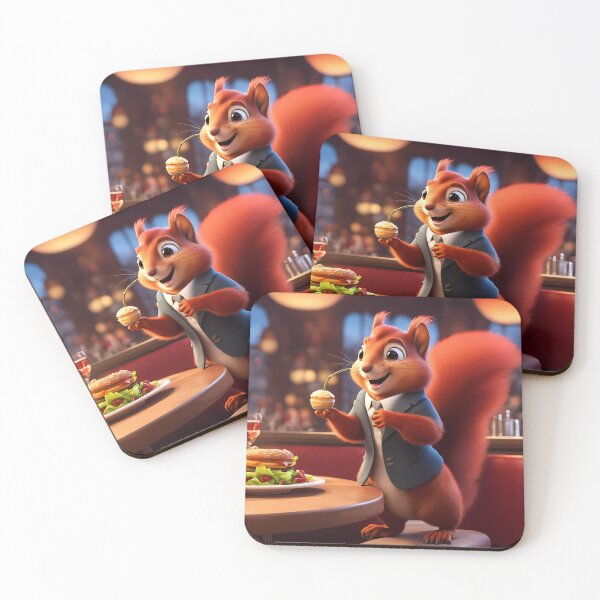 Item preview, Red Squirrel as an exuberant waiter in a Parisian restaurant designed and sold by Colin Bentham.
