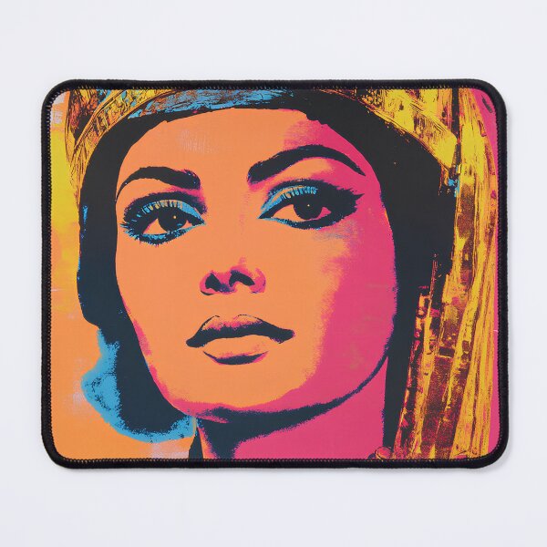 Item preview, cleopatra beautiful warhol style screenprint pastel color designed and sold by NeonEdge.