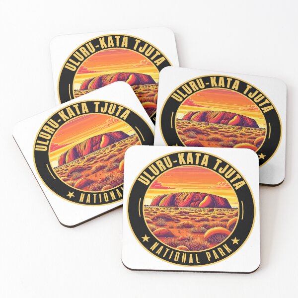 Item preview, Uluru-Kata Tjuta National Park in Australia Retro Travel Art Badge designed and sold by MaateoDesign.