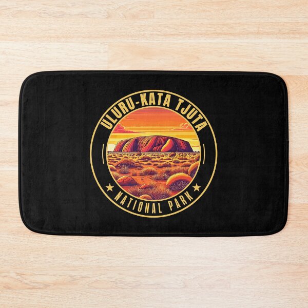 Item preview, Uluru-Kata Tjuta National Park in Australia Retro Travel Art Badge designed and sold by MaateoDesign.