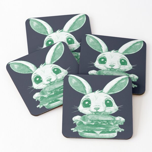 Item preview, Cute Rabbit eating Burger designed and sold by kinpirks.