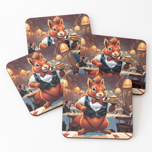 Item preview, Red Squirrel as an exuberant waiter in a Parisian restaurant designed and sold by Colin Bentham.
