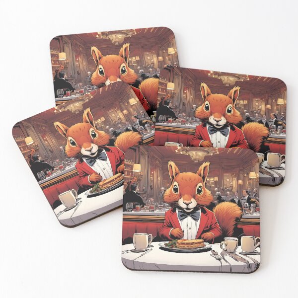 Item preview, Red Squirrel as an exuberant waiter in a Parisian restaurant designed and sold by Colin Bentham.