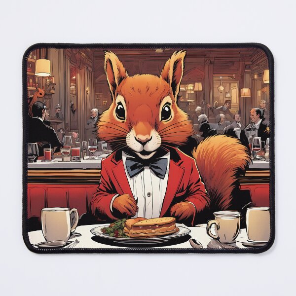 Item preview, Red Squirrel as an exuberant waiter in a Parisian restaurant designed and sold by Colin Bentham.