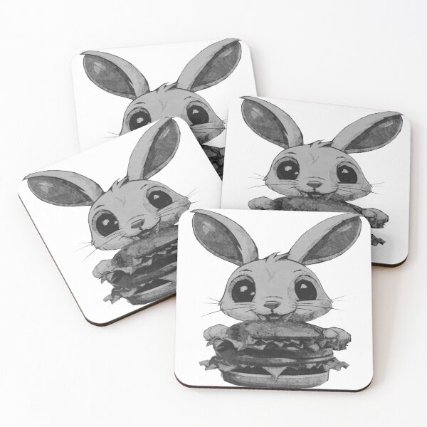 Item preview, Cute Rabbit eating Burger designed and sold by kinpirks.