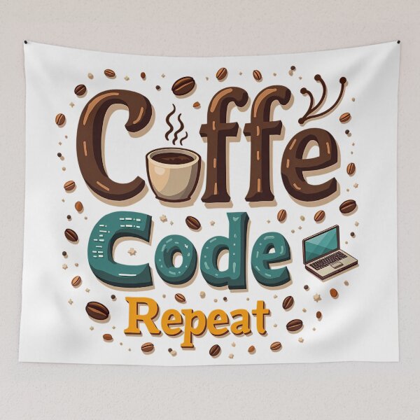 Item preview, Coffee, Code, Repeat - Playful and Catchy Design for Programmers designed and sold by SpeakingPrint2.