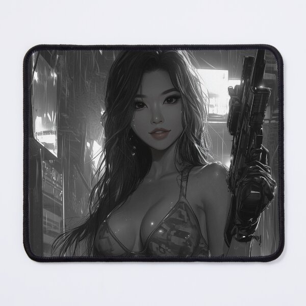 Item preview, Cyberpunk Warrior – Futuristic Female Fighter Digital Art designed and sold by MysticArtisan.