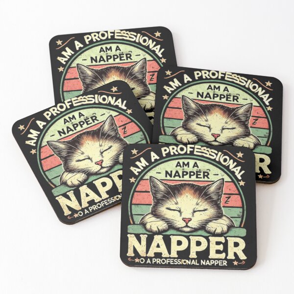Item preview, Vintage Style Cute Cat Sleeping T-Shirt - "Am a Professional Napper designed and sold by Puppy Paws.