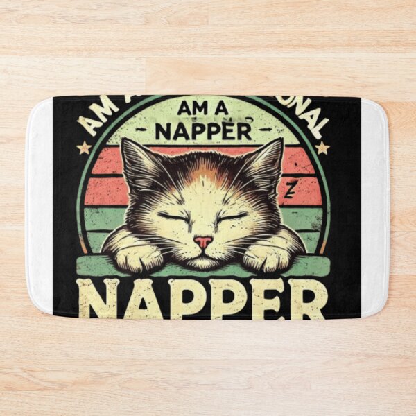 Item preview, Vintage Style Cute Cat Sleeping T-Shirt - "Am a Professional Napper designed and sold by Puppy Paws.