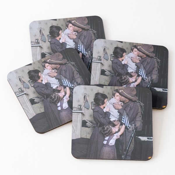 Item preview, American soldier with family during WWI designed and sold by 19th Century in Color.
