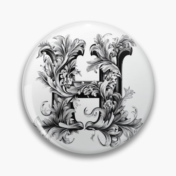 Item preview, Floral Ornamental Letter "H" Design designed and sold by FlyingDreamsArt.