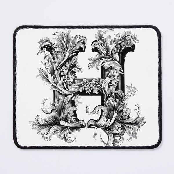Item preview, Floral Ornamental Letter "H" Design designed and sold by FlyingDreamsArt.