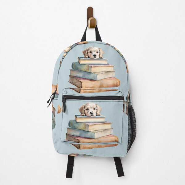 Item preview, Dog and Books, Cute dog sitting on books, Cute Dog, Books Lover, designed and sold by KolorellaS.