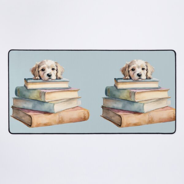 Item preview, Dog and Books, Cute dog sitting on books, Cute Dog, Books Lover, designed and sold by KolorellaS.