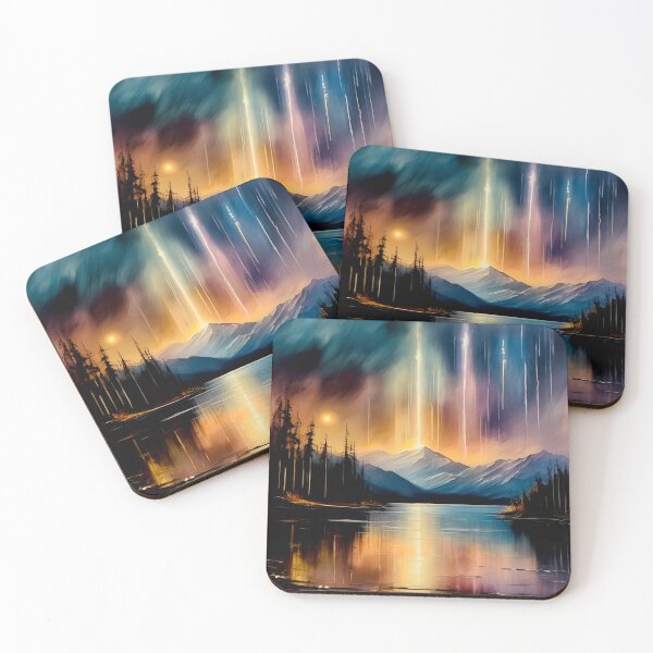 Item preview, Reflection of light pillars designed and sold by Island Art Studios.
