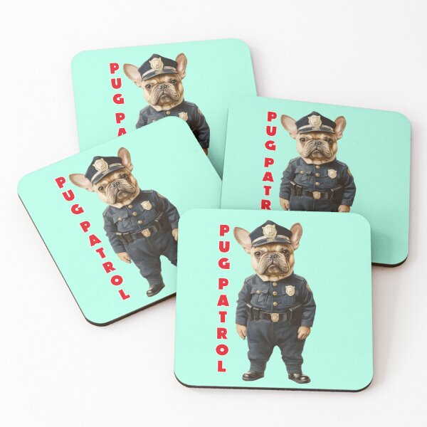 Item preview, funny pug as a policeman designed and sold by Mauswohn.