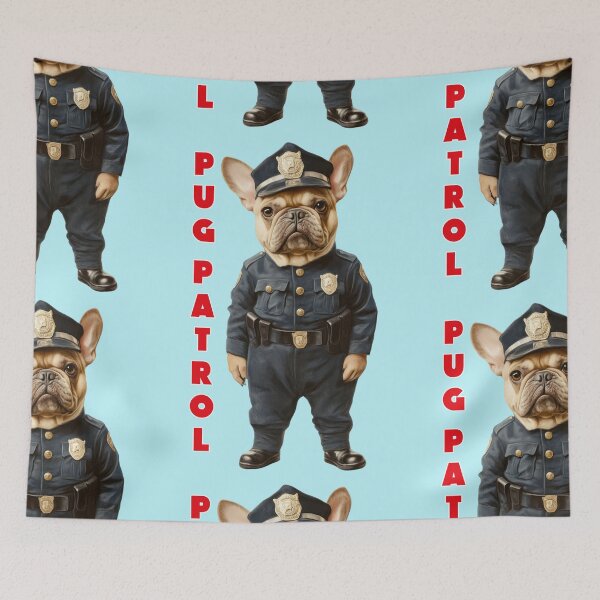 Item preview, funny pug as a policeman designed and sold by Mauswohn.
