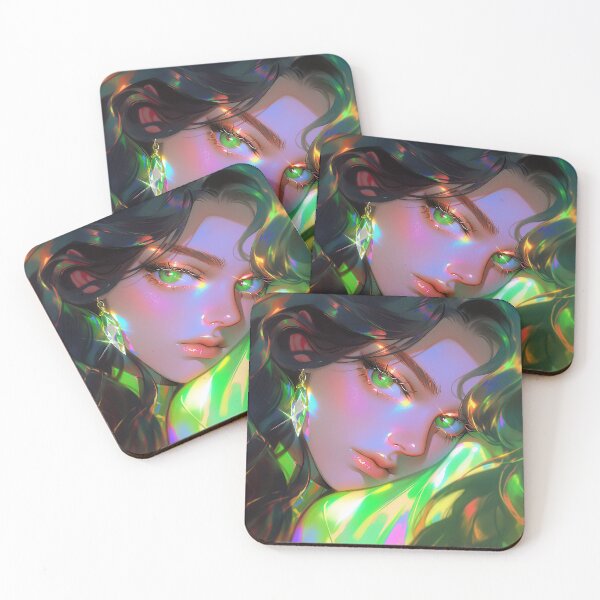 Item preview, Luminous Green Prism Anime Girl designed and sold by bubblegoth.