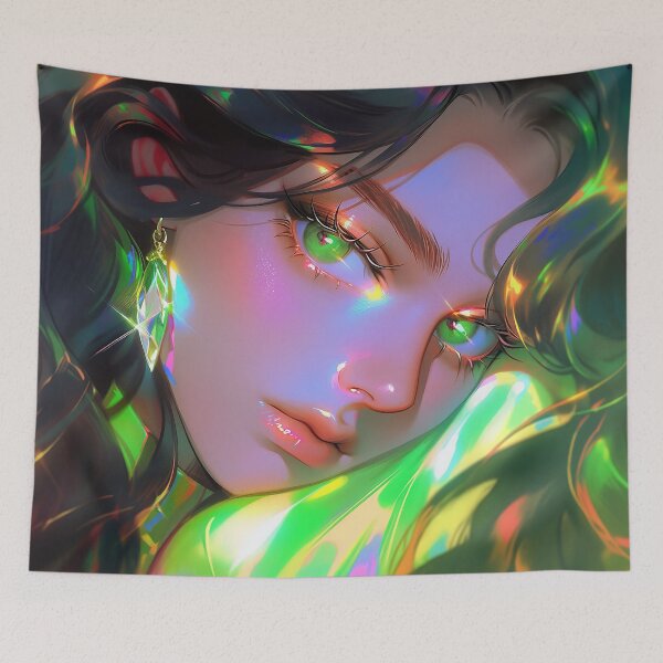 Item preview, Luminous Green Prism Anime Girl designed and sold by bubblegoth.