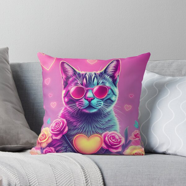 Item preview, Purr-fectly Neon: Valentine’s Day Cat AI Glow designed and sold by DanielC89.