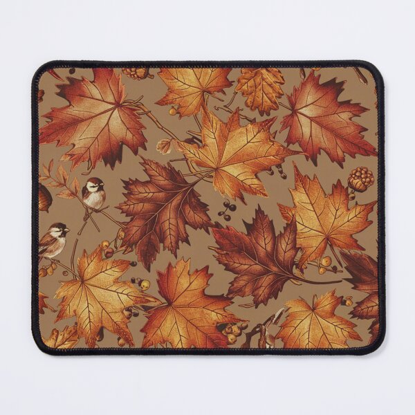 Item preview, Autumn Leaves Sparrows Birds Acorns Gold Leaf designed and sold by Kia Blaze.