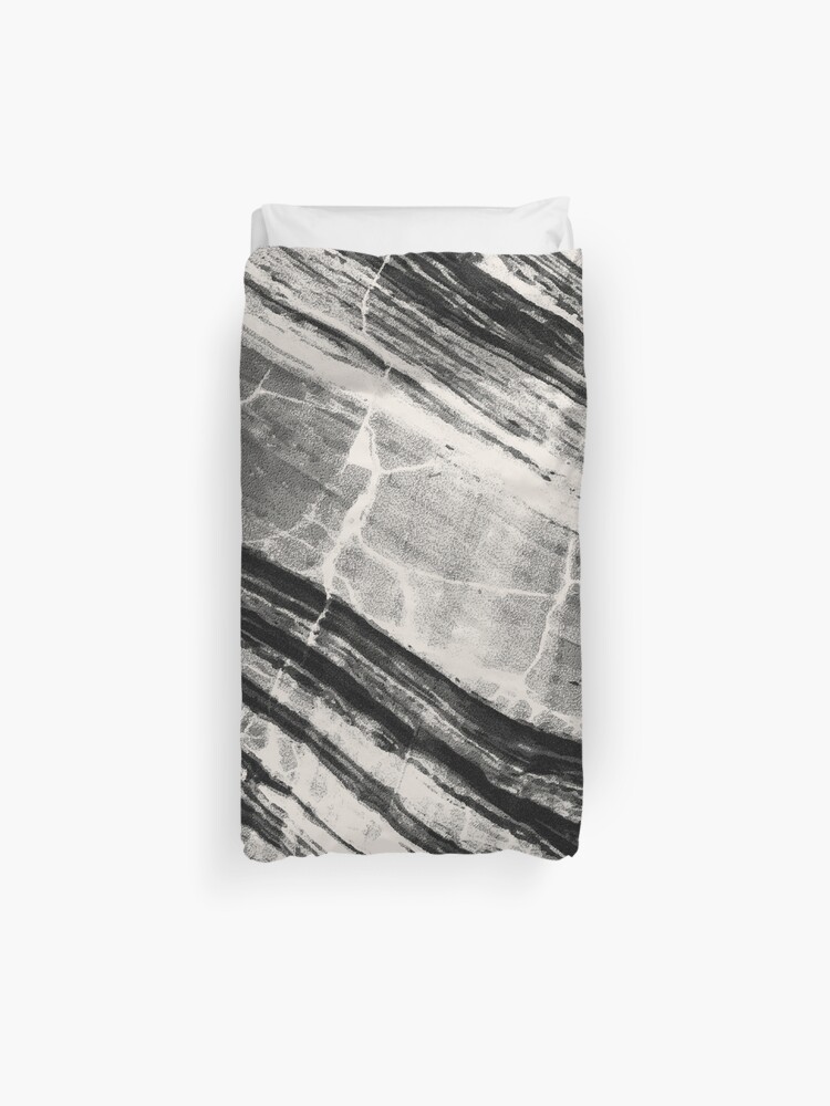 Abstract Marble Black Cream Duvet Cover By Silverpegasus