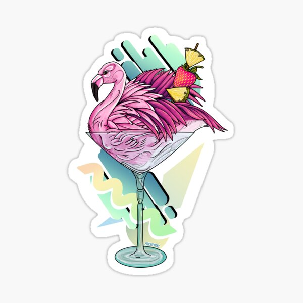 Flamingo Martini  Sticker