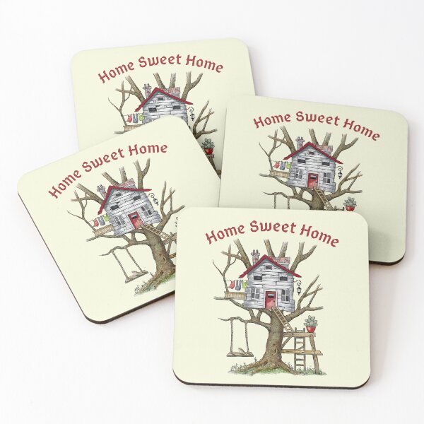 Item preview, Home Sweet Home with Crooked Tree House Illustration designed and sold by JoyfulWhimsy.