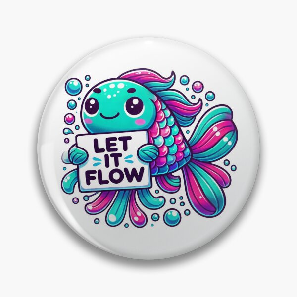 Item preview, Cute Fish Sticker Design- Let It Flow designed and sold by callmegizy.