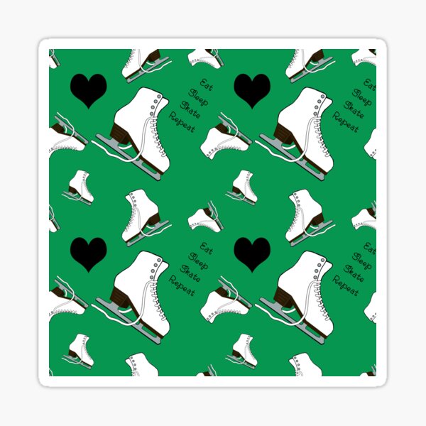 Eat, Sleep, Skate Repeat- Green Sticker