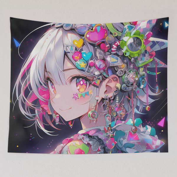 Item preview, Kawaii Eccentric Headdress Anime Girl designed and sold by bubblegoth.