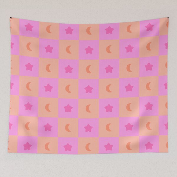 Item preview, Pink And Orange Stars And Moon Pattern designed and sold by JMDesignHouse.