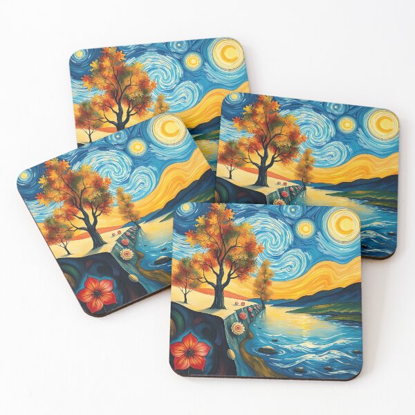 Item preview, Starry Autumn by the River designed and sold by TazhibTreasures.